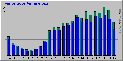 Hourly usage for June 2013